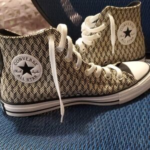 Converse All Star Herringbone High Tops 9.5